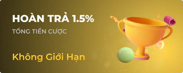 Chương trình hoàn trả 1.5% cho Slots tại bong88